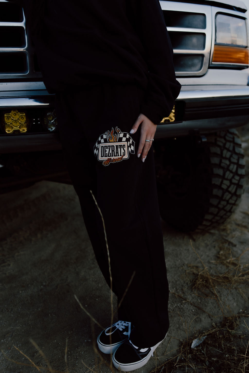 Checkered Flag Wide Leg Sweatpants