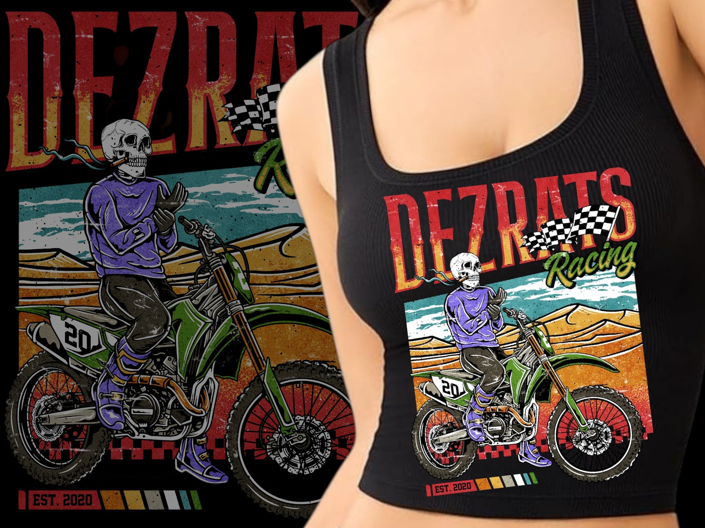 Dezrats Racing Cropped Tank Top
