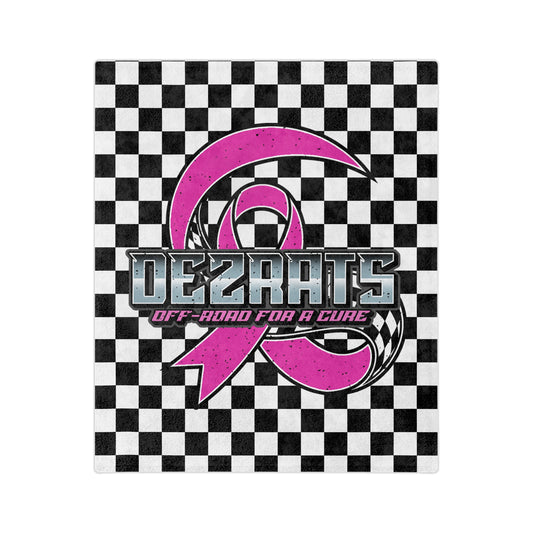 Breast Cancer Awareness Checkered Throw Blanket
