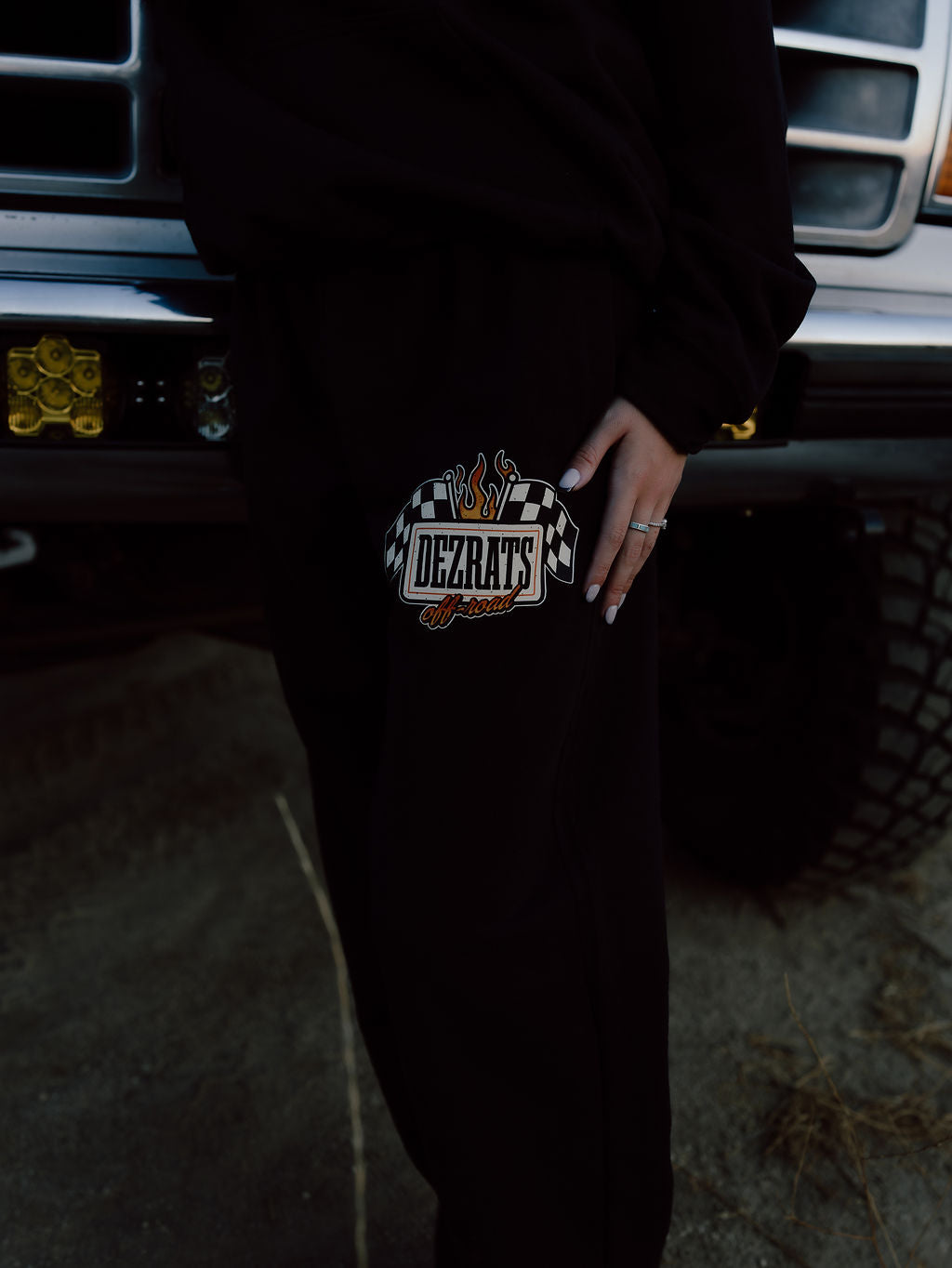 Checkered Flag Wide Leg Sweatpants