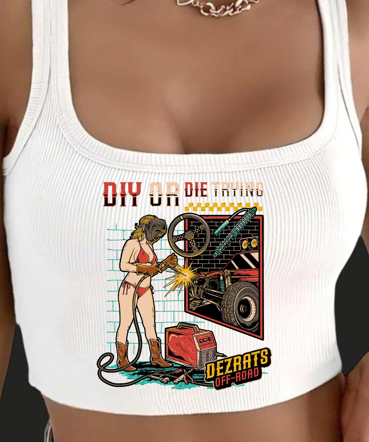 DIY or DIE trying cropped tank
