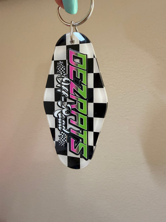 Checkered Keychain 🩷💚