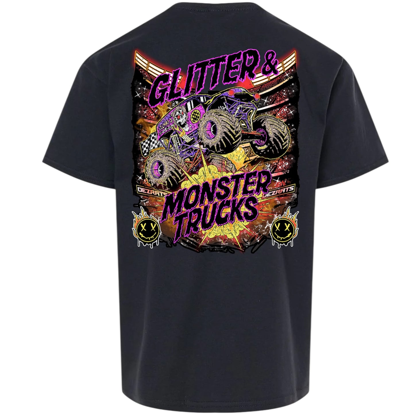 Youth Glitter & Monster Trucks Tee