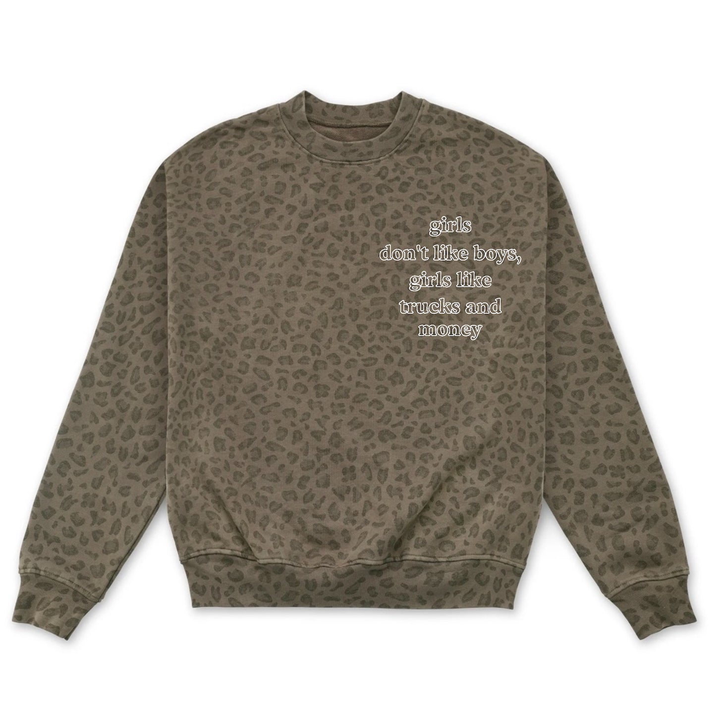 Trucks & Money Leopard Crewneck