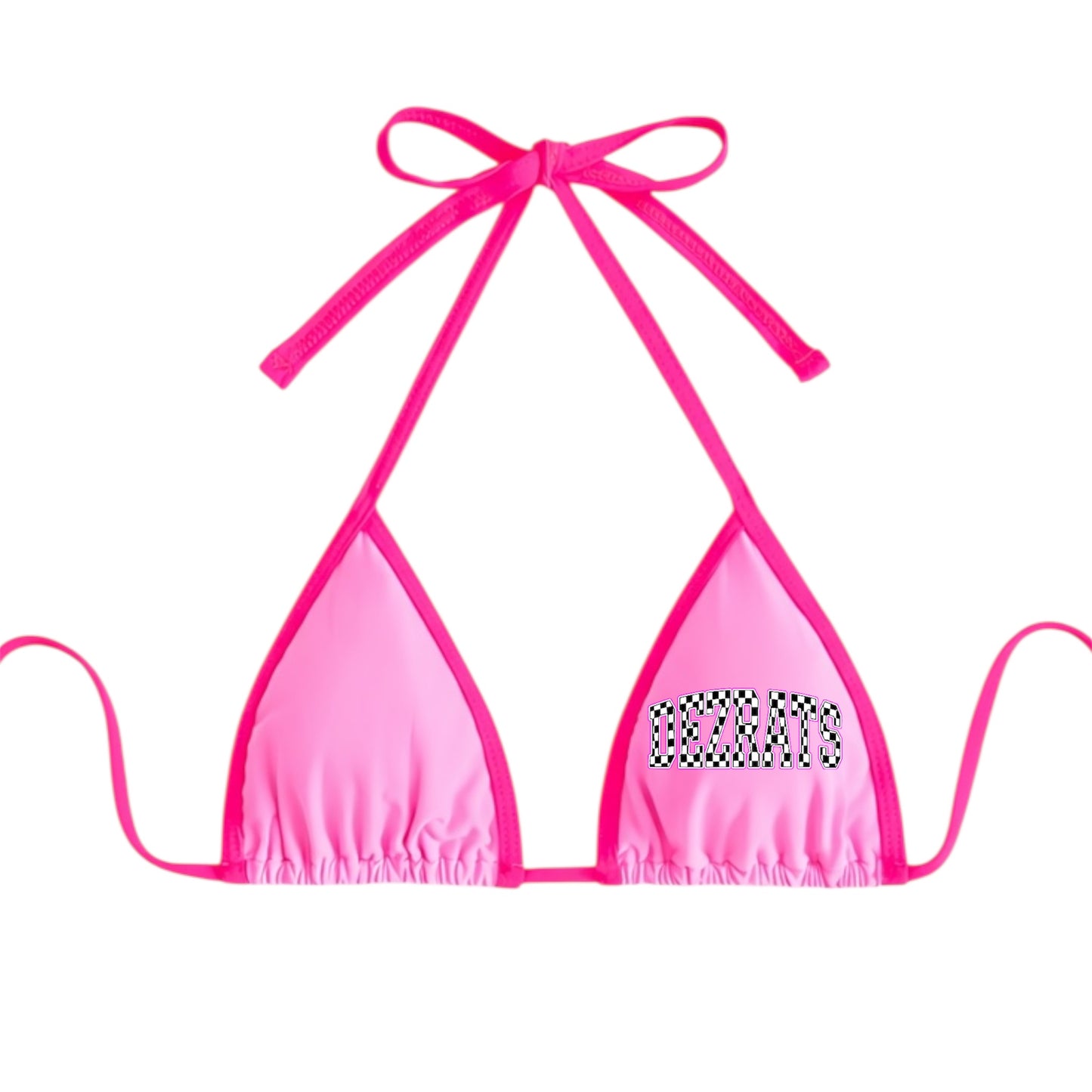 Checkered Logo Bikini Top