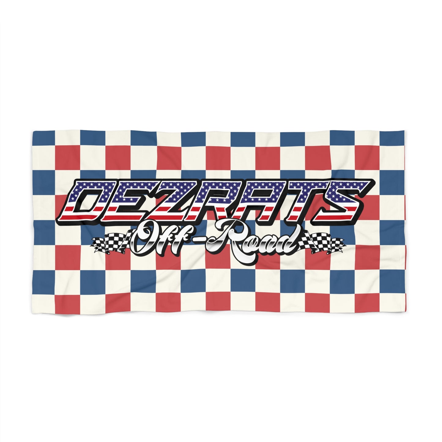 Dezrats Off-Road Racing Checkered Beach Towel