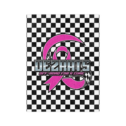 Breast Cancer Awareness Checkered Throw Blanket