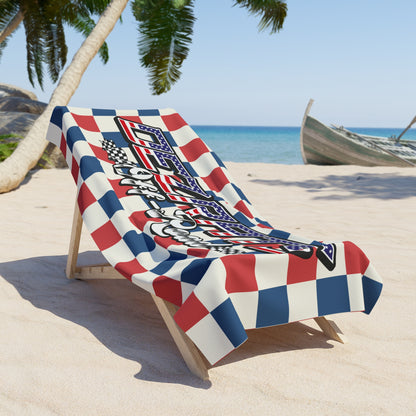 Dezrats Off-Road Racing Checkered Beach Towel