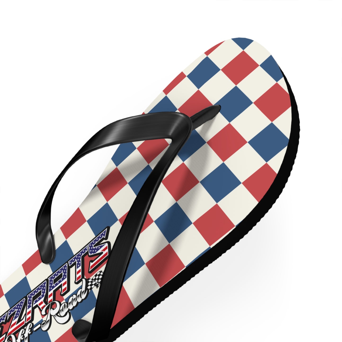Red White & Blue Checkered Flip Flops - Patriotic Beach Sandals