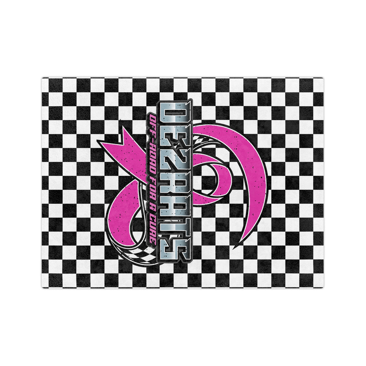 Breast Cancer Awareness Checkered Throw Blanket