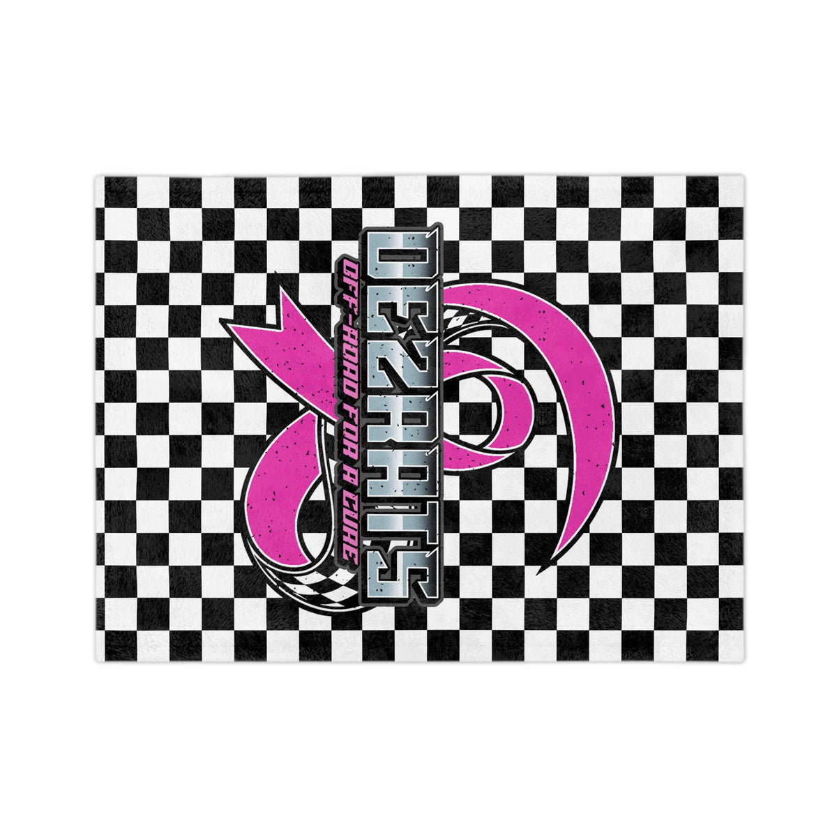 Breast Cancer Awareness Checkered Throw Blanket