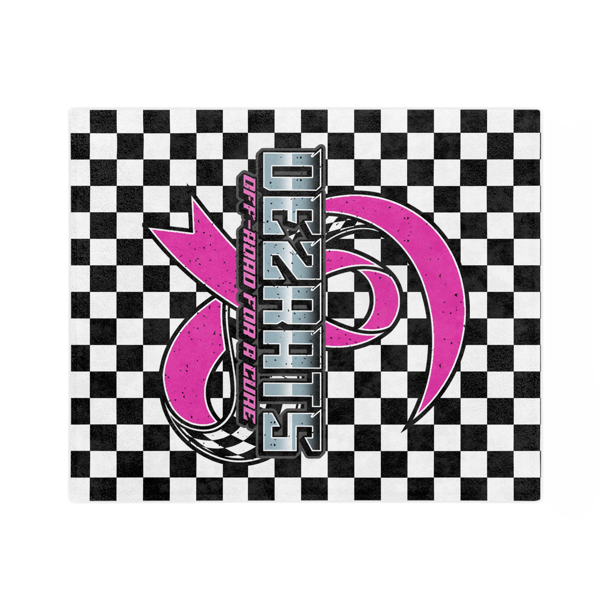 Breast Cancer Awareness Checkered Throw Blanket