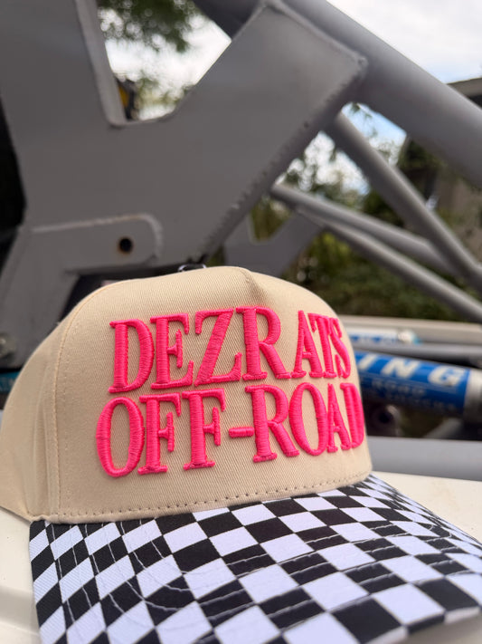 Checkered Print Embroidered Hat