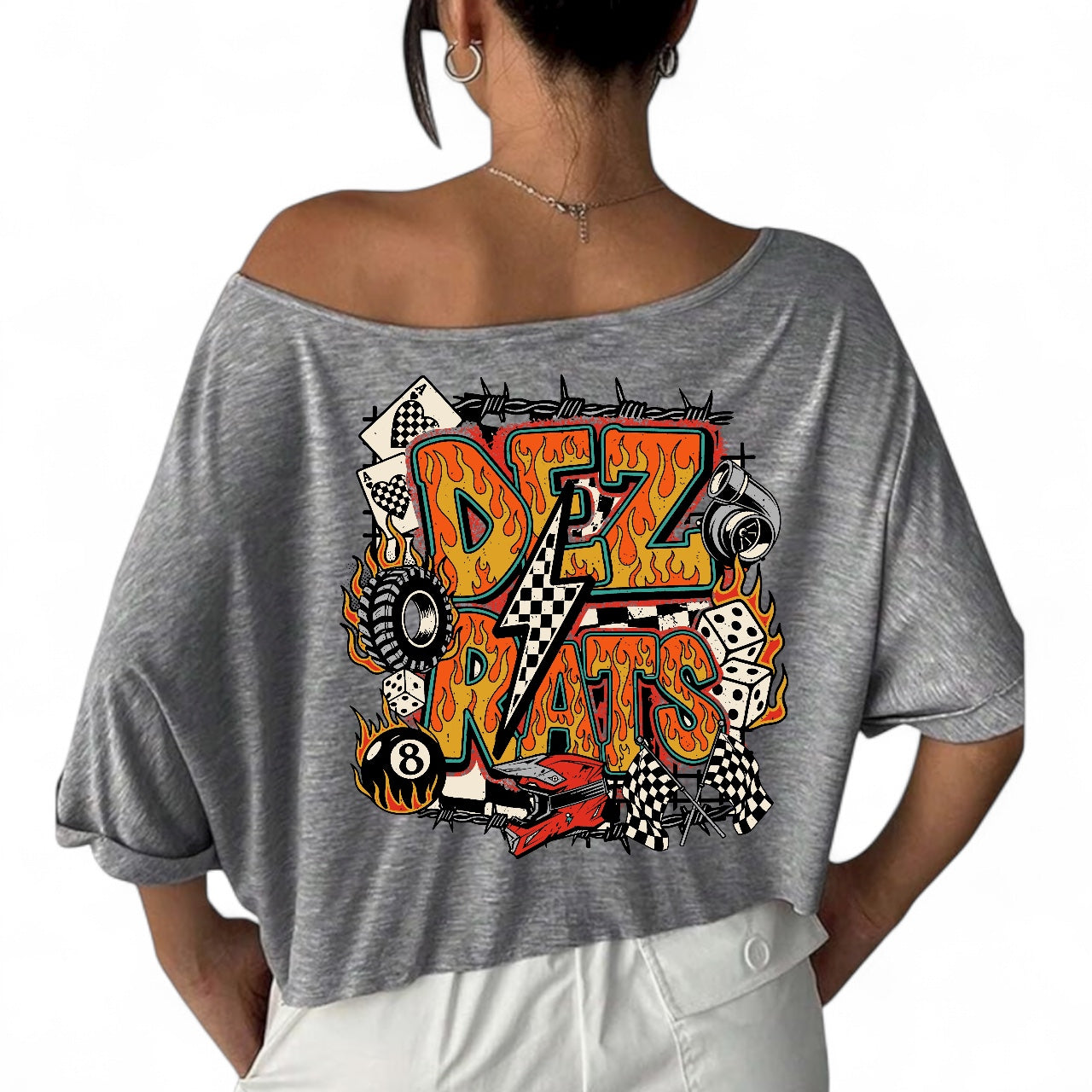 Full Throttle Off the Shoulder Crop