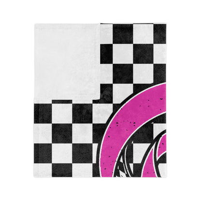 Breast Cancer Awareness Checkered Throw Blanket