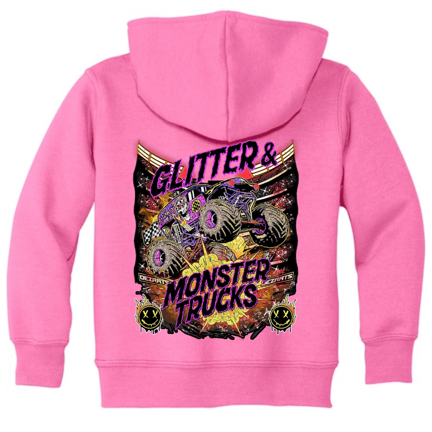 Toddler Glitter & Monster Trucks Hoodie