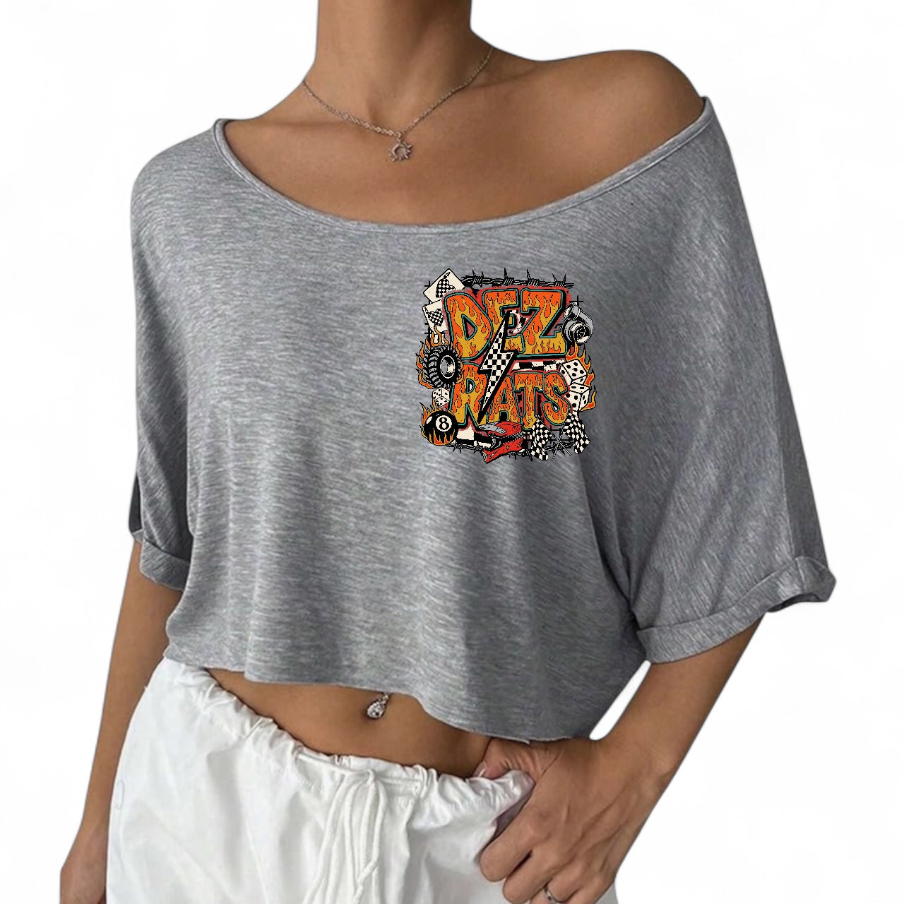 Full Throttle Off the Shoulder Crop