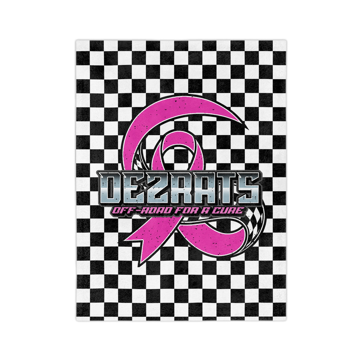 Breast Cancer Awareness Checkered Throw Blanket