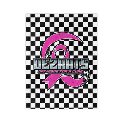 Breast Cancer Awareness Checkered Throw Blanket