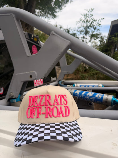 Checkered Print Embroidered Hat