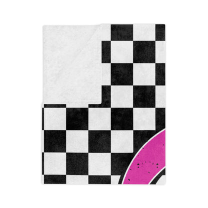Breast Cancer Awareness Checkered Throw Blanket
