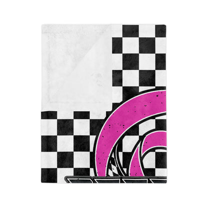Breast Cancer Awareness Checkered Throw Blanket