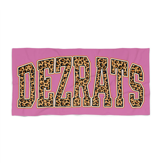 Pink Leopard Beach Towel