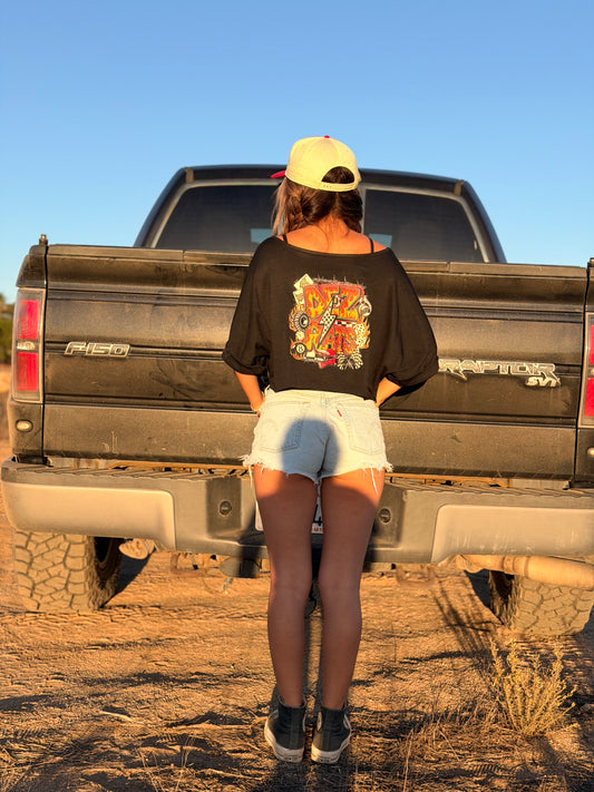 Full Throttle Off the Shoulder Crop