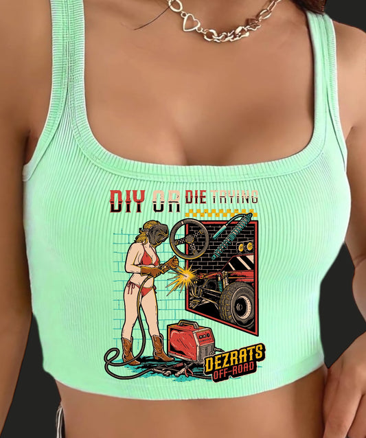 DIY or DIE trying cropped tank