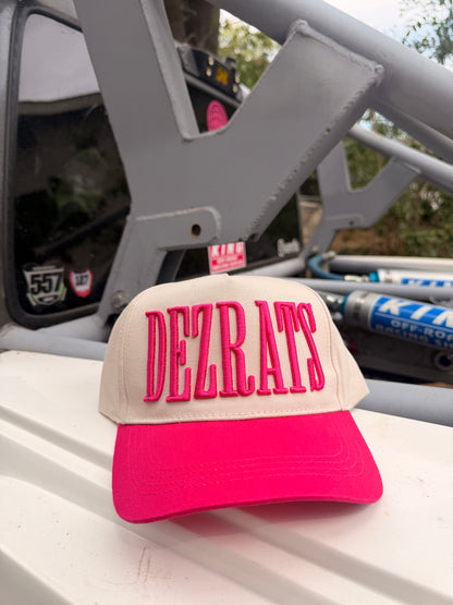 Pink Embroidered Hat