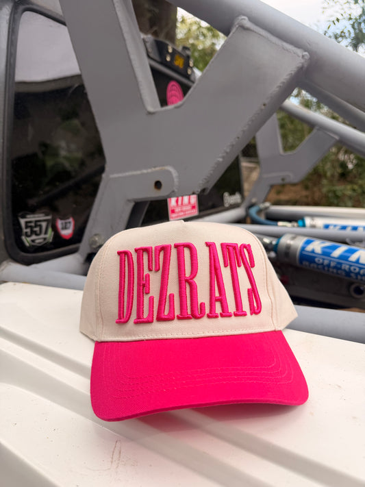 Pink Embroidered Hat