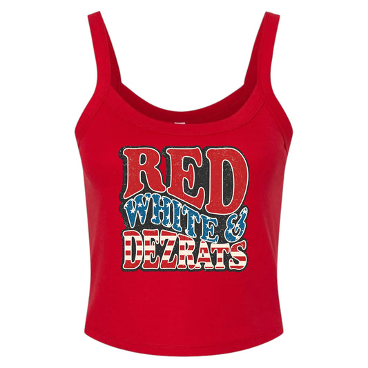 Red White & Dezrats Cropped Tank