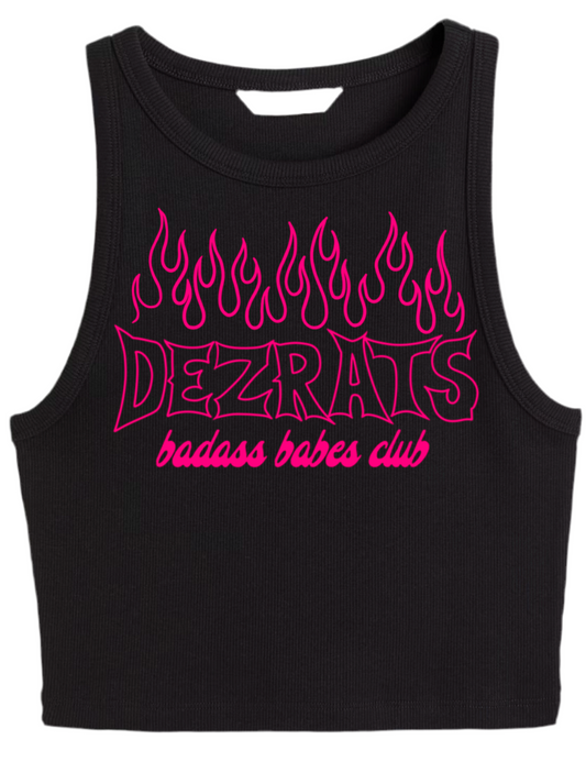 BADASS BABES CLUB - RIBBED SEMI CROPPED TANK