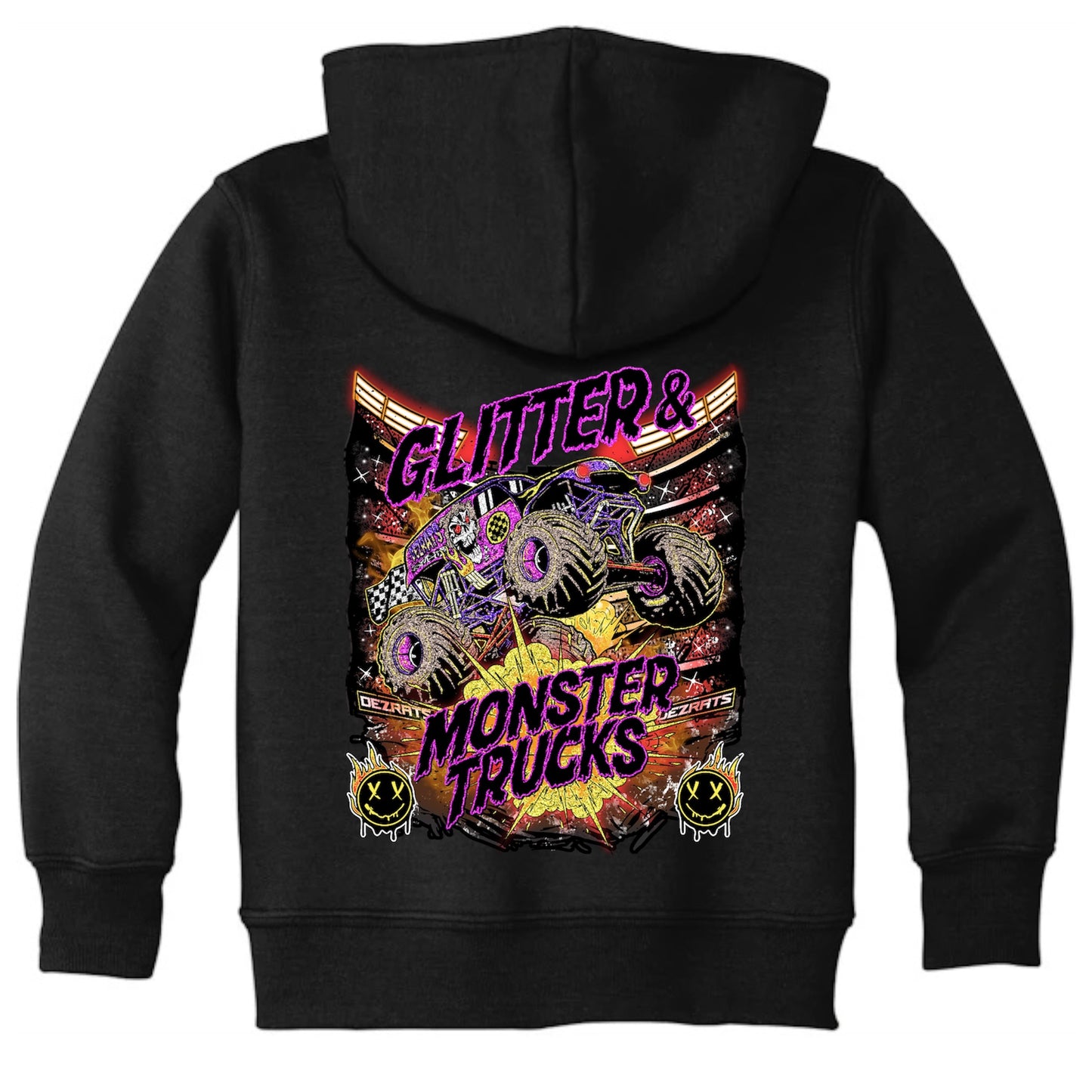 Toddler Glitter & Monster Trucks Hoodie