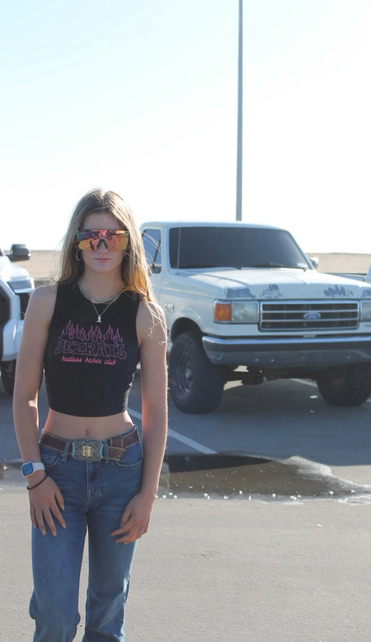 BADASS BABES CLUB - RIBBED SEMI CROPPED TANK