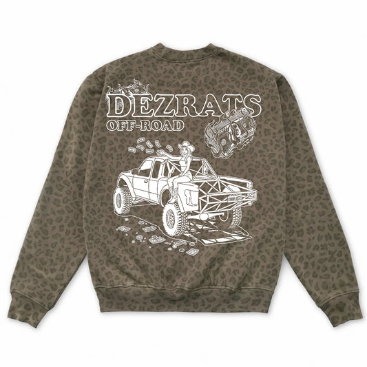 Trucks & Money Leopard Crewneck