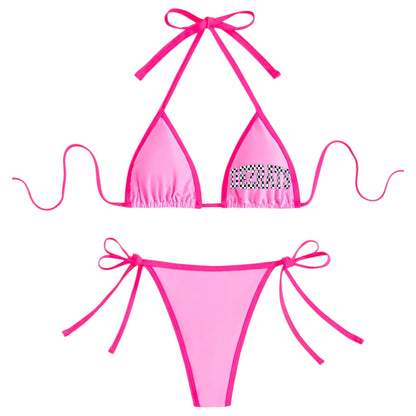 Checkered Logo Bikini Set